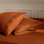 Aormenzy Microfiber Pillow Cases - Standard Size Set Of 2-1800 Thread Count Ultra Soft Rust Pillowcases - Wrinkle Resistant Pill