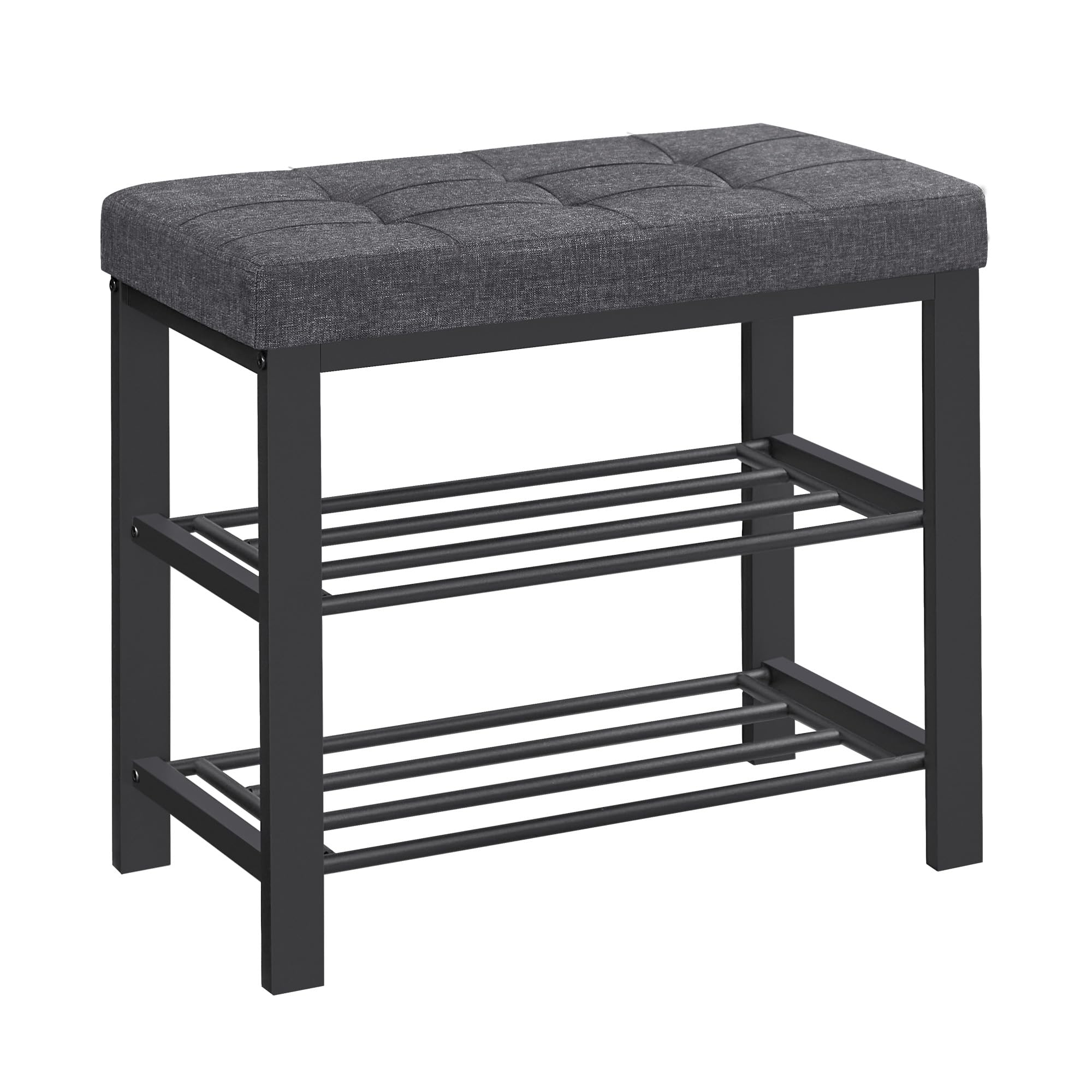 SONGMICS Shoe Bench, Storage Bench, Entryway Bench with Cushion, Shoe Shelf with Seat, Space-Saving, Modern Style, for Living Ro