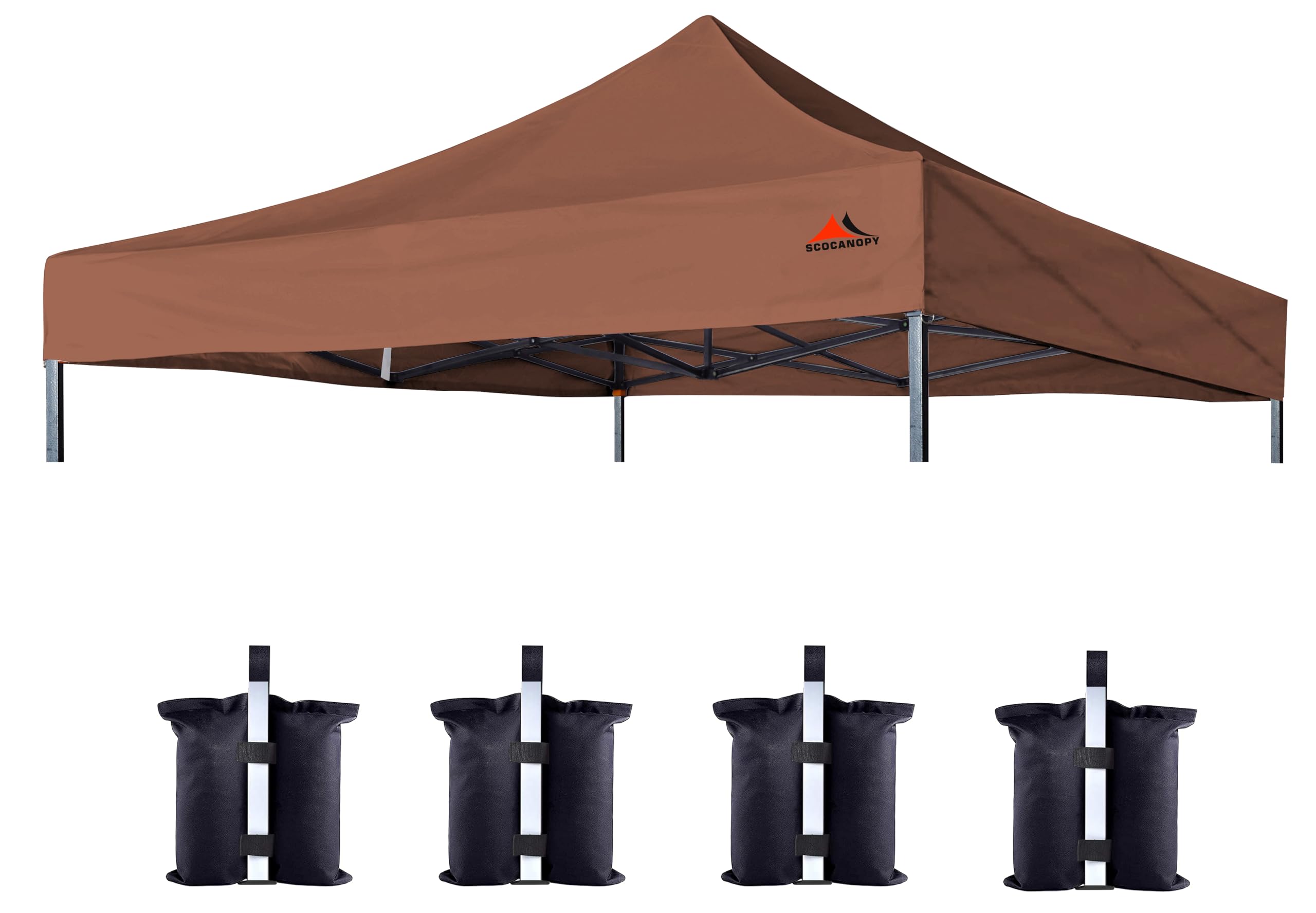Scocanopy Commercial 8X8 Canopy Replacement Canopy Top,Canopy Cover Only (Brown)