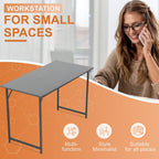 Paylesshere 47 Inch Computer Desk Gaming Desk Multi-Function Writing Table Student Art Modren Simple Style Pc Wood And Metal Desk Workstation, Black
