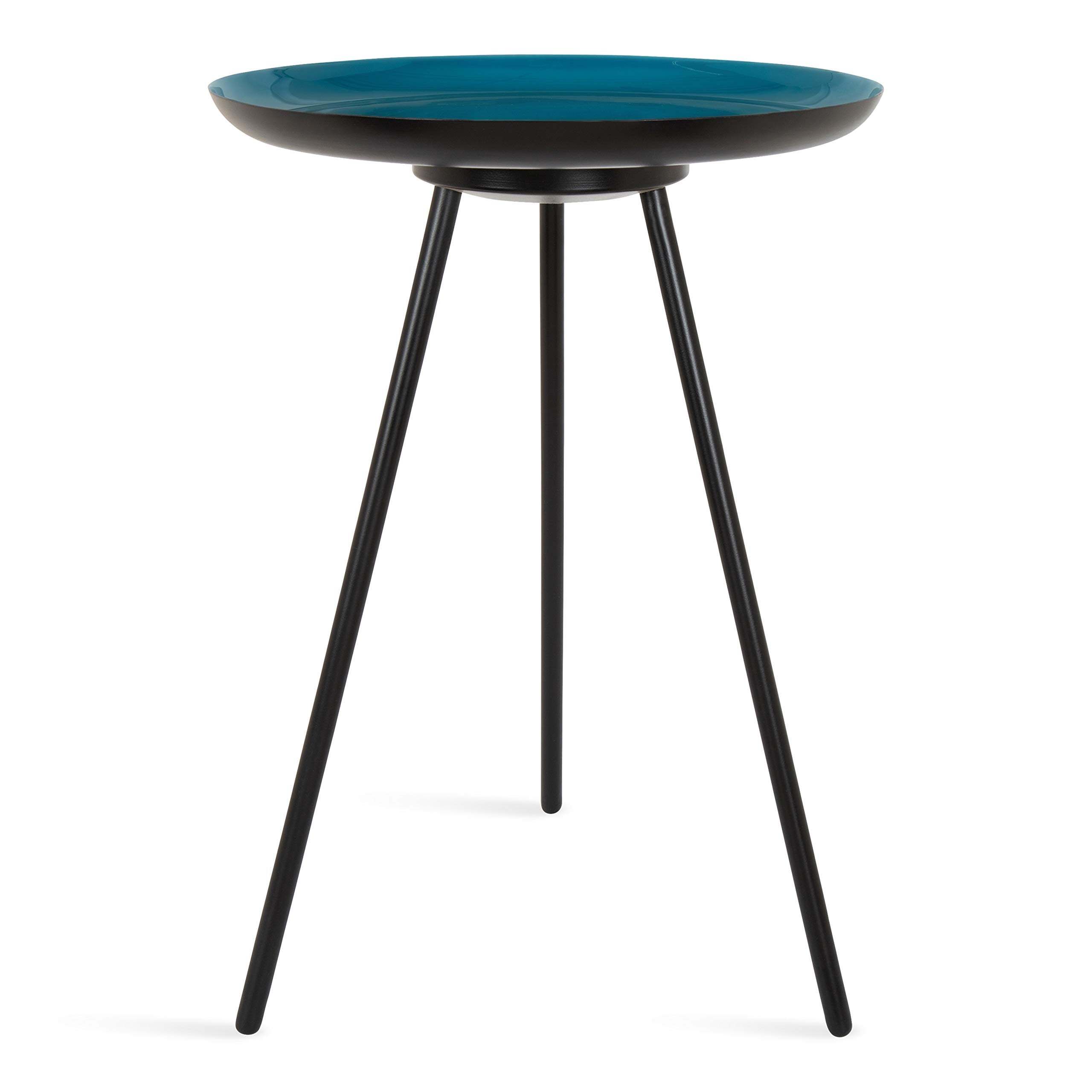 Kate And Laurel Laranya Modern Side Table, 15' X 15' X 22.5', Teal And Black, Chic Minimalist End Table