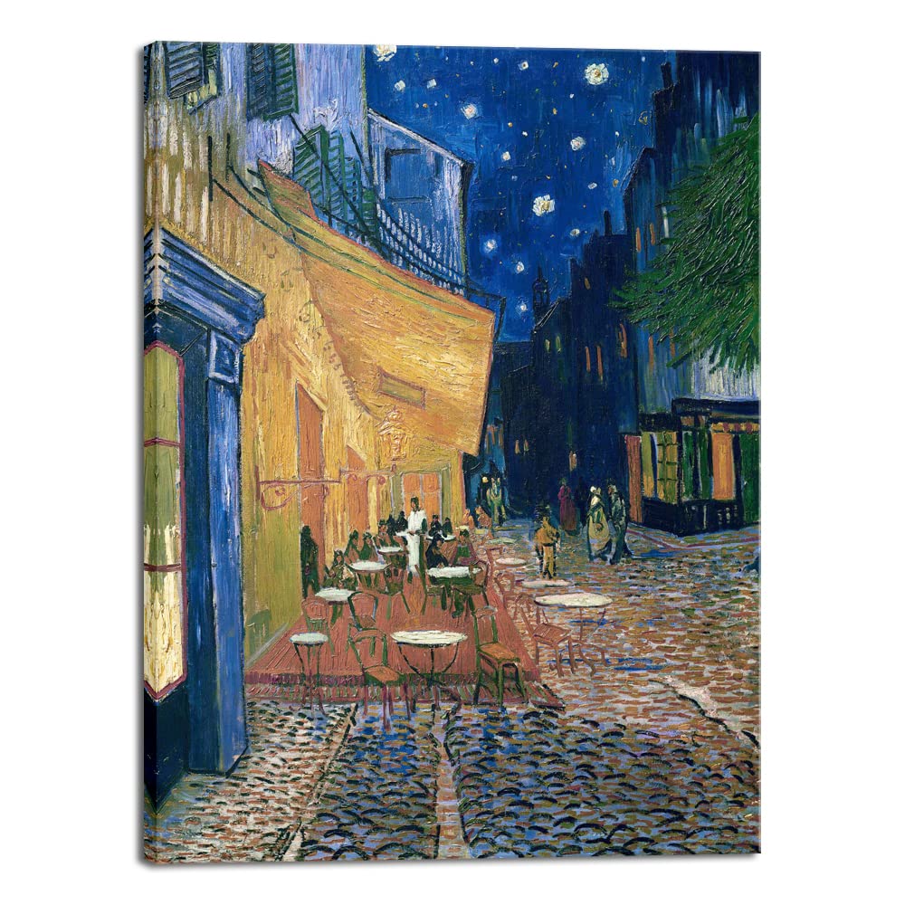 Wieco Art Large Wall Art Canvas Prints of Cafe Terrace at Night Canvas Prints Wall Art by Van Gogh Paintings Reproduction Abstra