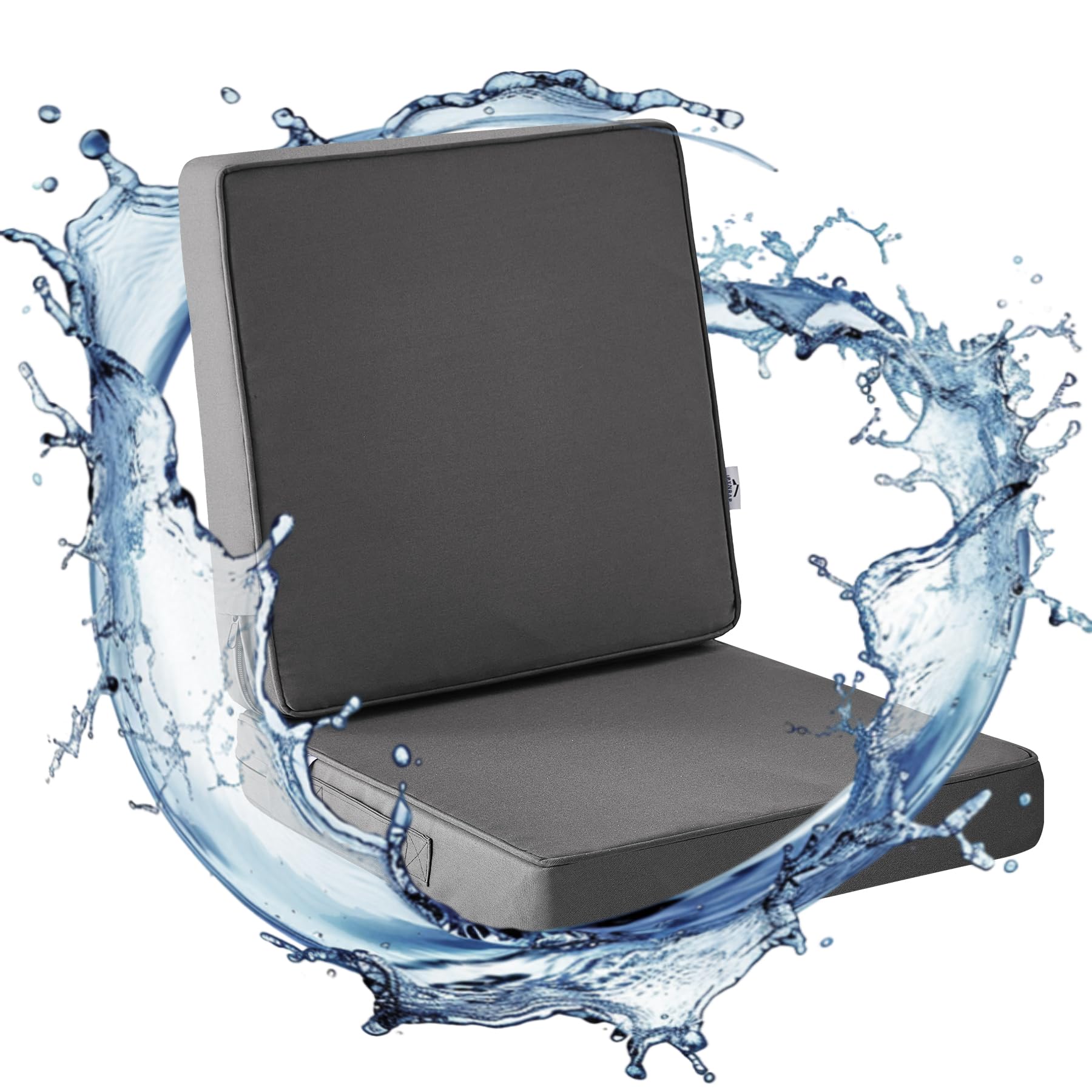 Ipynbap Outdoor Chair Cushion Set 19 X 19 X 3 Inch, Waterproof & Fade Resistant Patio Furniture Cushions, Deep Seat & Back Cushi