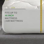 Queen Size Mattress Pad Cooling Mattress Topper Queen Air Mattress Cover, Camping Air Bamboo Mattress Topper, Soft Breathable Noiseless Camping Mattress Topper Cover Queen Stretches Up To 18'