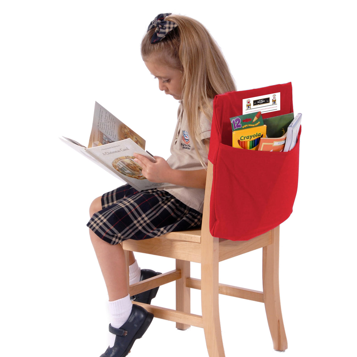 Seat Sack Medium Chair Storage Pocket  15 Inches Red  Organizer For Classroom Chairs, Durable And Spacious Chair Pocket For St