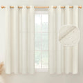 YoungsTex Natural Linen Curtains 54 Inch Length Light Filtering Light Linen Textured Window Drapes Privacy for Short Living Room