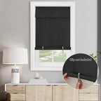 Nicetown No Drill Blackout Door Curtain Panel - Patio Door Curtain For Sliding Door Closet Door Shade Thermal Insulated Self Sticky Blinds For Indoor Windows, 36' Wide X 72' Length, Black, 1 Piece