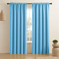 CUCRAF Light Blue Blackout Curtains 96 inch Length 2 Panels Set, Rod Pocket Room Darkening Drapes for Bedroom Living Room, Insul