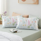 Exq Home Satin Pillowcase For Hair And Skin Queen - Multicolor Printed Flower Silk Pillowcase 2 Pack 20X30 Inches - Satin Pillow