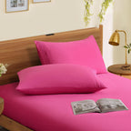 Horbaunal 2 Pack Microfiber Pillowcases King Size Hot Pink Bed Pillow Cases With Envelope Closure, 1800 Thread Count Soft & Shri