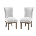 ACME Set of 2 Linen Side Chair in Gray Finish