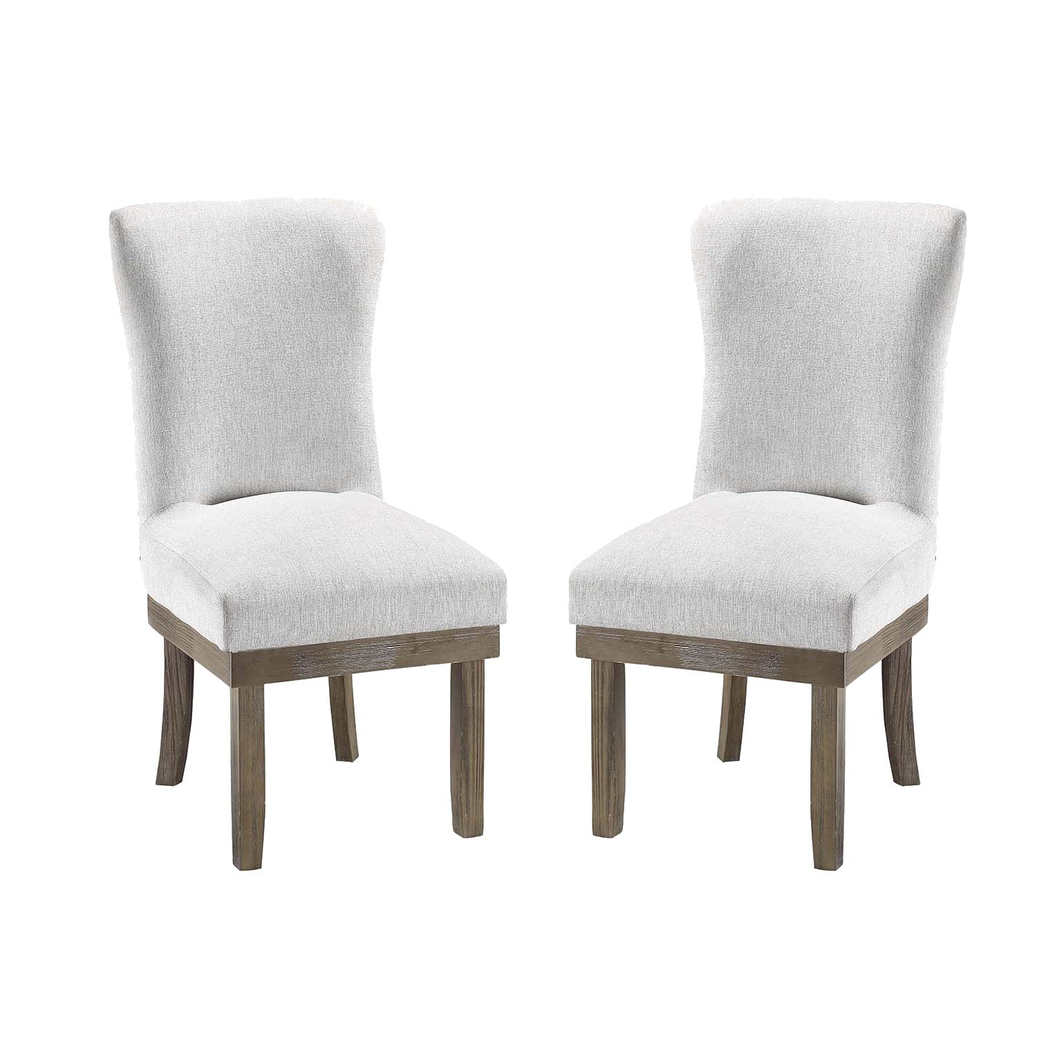 ACME Set of 2 Linen Side Chair in Gray Finish