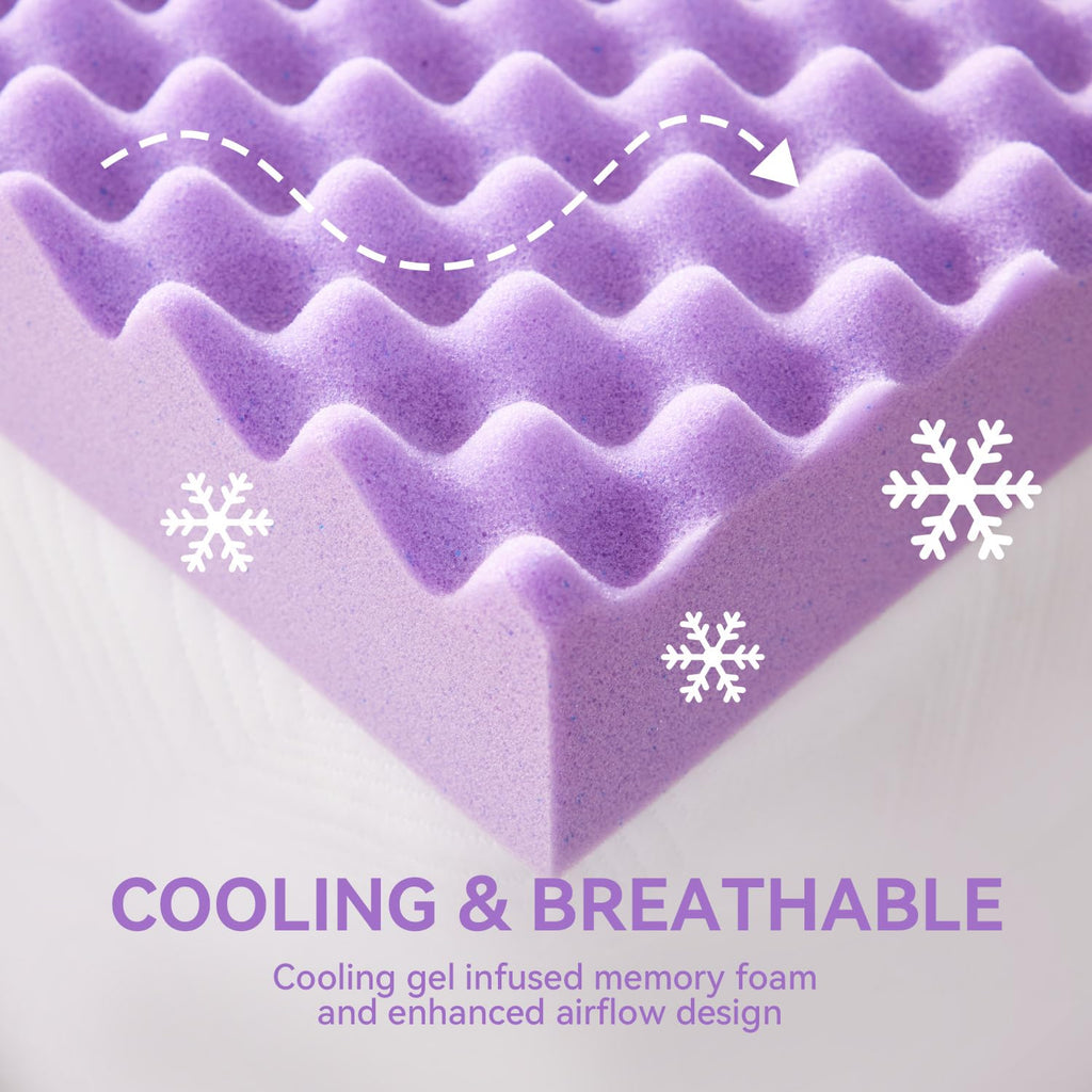 Sinweek 3 Inch Egg Crate Memory Foam Mattress Topper Twin Size, Soft Mattress Pad For Back Pain Relief, Bed Topper, Certipur-Us