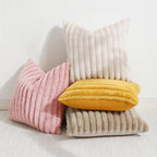 Decoruhome Faux Fur Throw Pillow Covers 20X20 Set Of 2, Decorative Soft Plush Striped Couch Pillow Covers With Velvet Back For Sofa, Bed, Living Room, Black