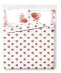 Jay Franco Strawberry Shortcake Queen Size Sheet Set - Super Soft Kids 4 Piece Bedding Set - Microfiber Sheets Includes Reversib