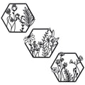 OYEFLY 3 Pcs Metal Flower Wall Decor,Flower Art Wall Decor,Farmhouse Wall Decor (Black)