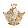 SOCOSY Royal Amber Glass Apothecary Jar With Lids, Crown Shaped Candy Jar Containers Wedding Candy Buffet Jars Crystal Jewelry B