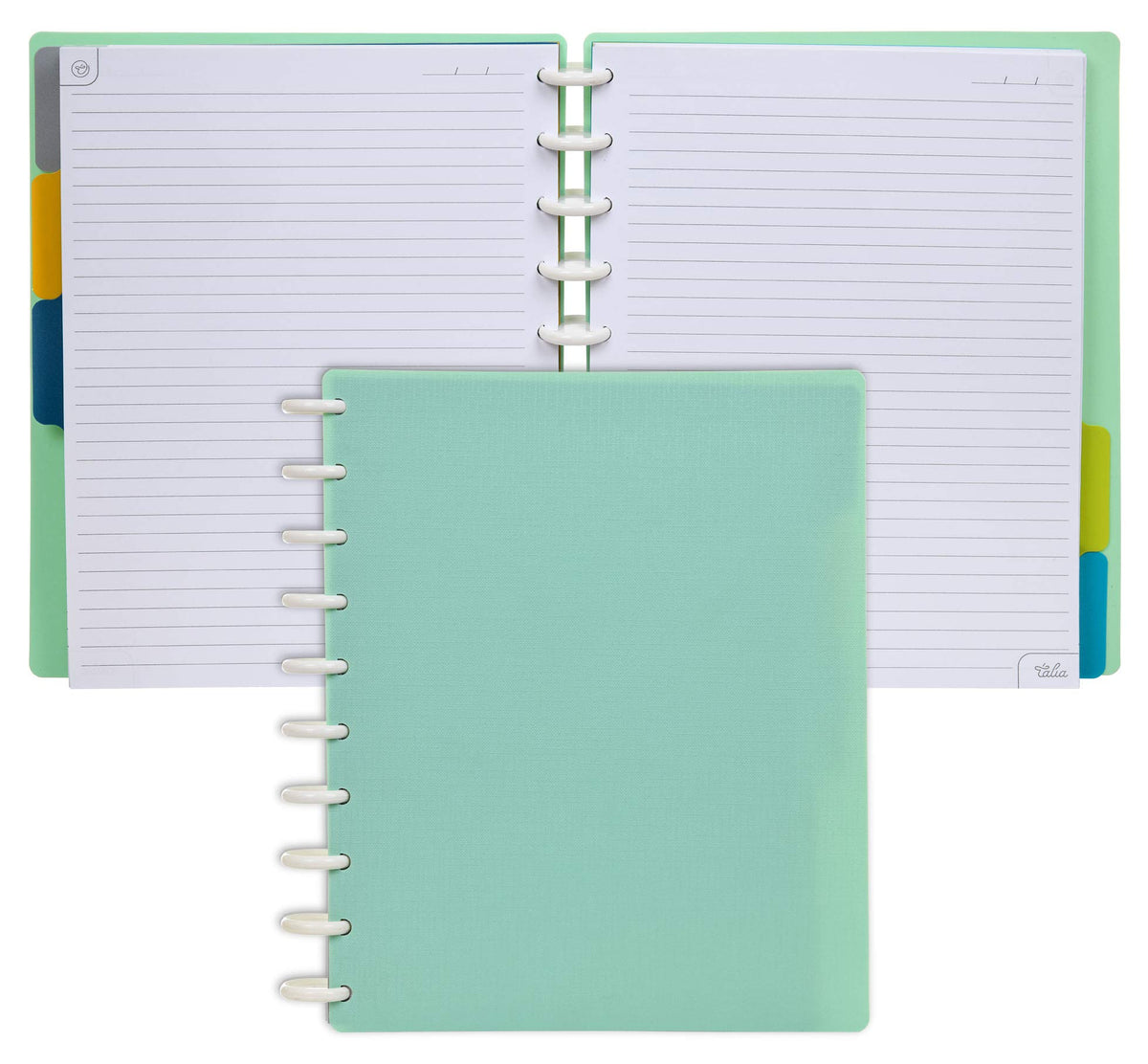 Talia Discbound Notebooks, Planner, Customizable, (Sage Green, Midsize (7.5In X 9.75In))