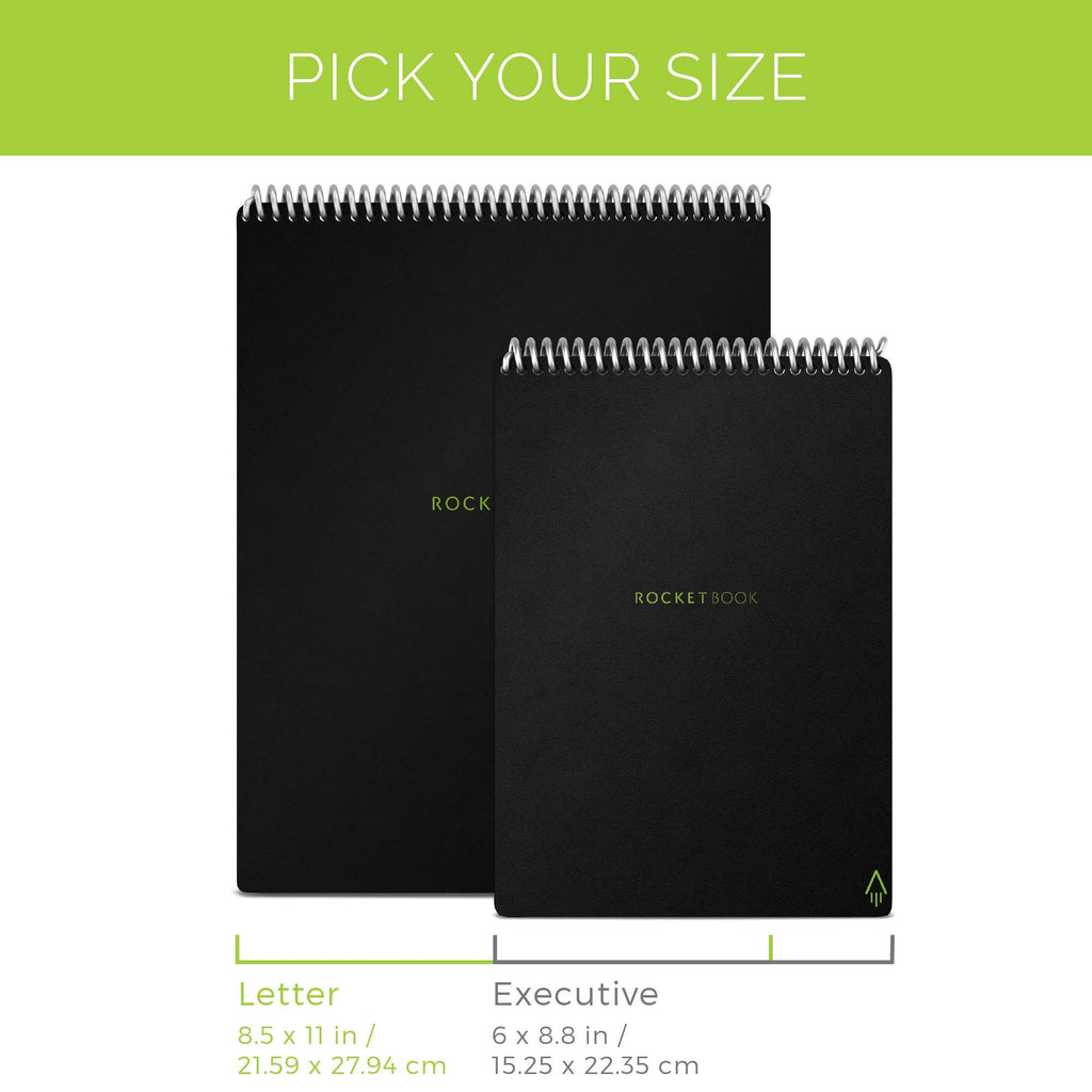 Rocketbook Smart Reusable Notebook, Flip Letter Size Spiral Notebook, Scarlet Sky, (8.5' X 11')