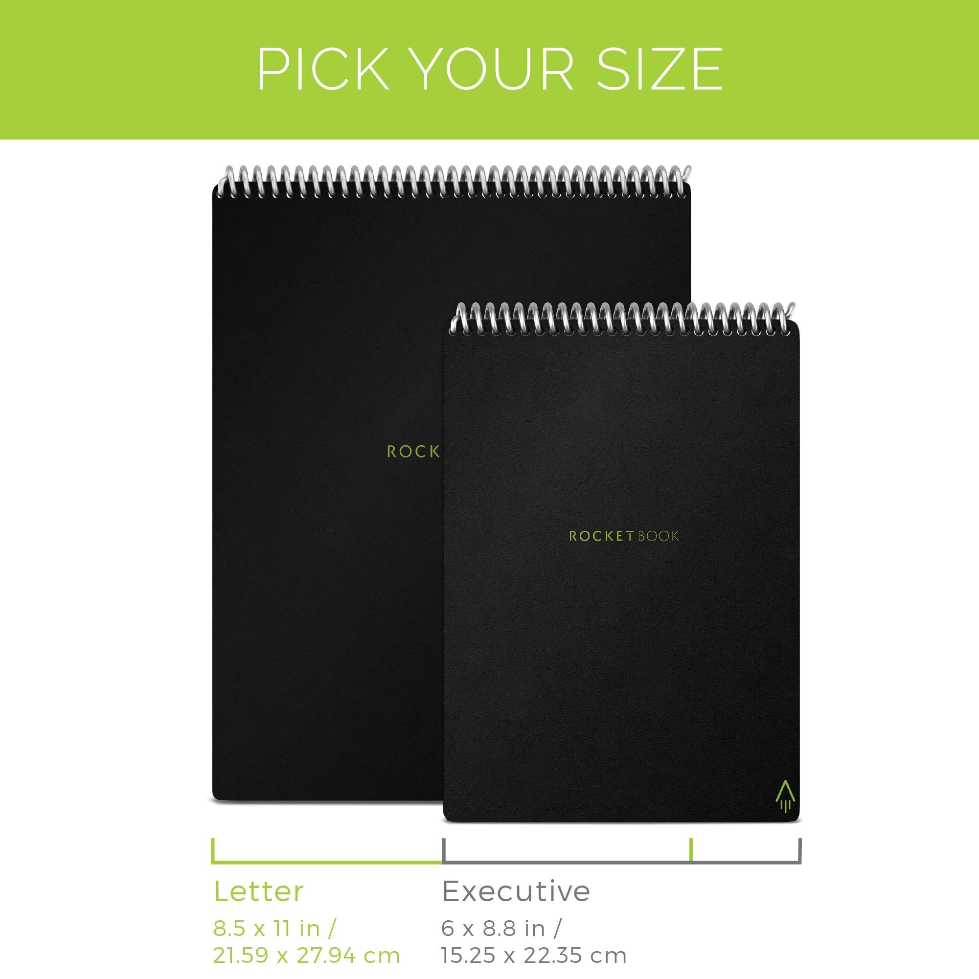 Rocketbook Smart Reusable Notebook, Flip Letter Size Spiral Notebook, Scarlet Sky, (8.5' X 11')