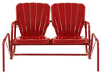 Crosley Furniture Ridgeland Retro Metal Outdoor Loveseat Glider, 2-Person Rocking Patio Bench for Porch, Bright Red Gloss
