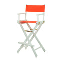 Casual Home Directors Chair ,White Frame/Orange Canvas,30 - Bar Height