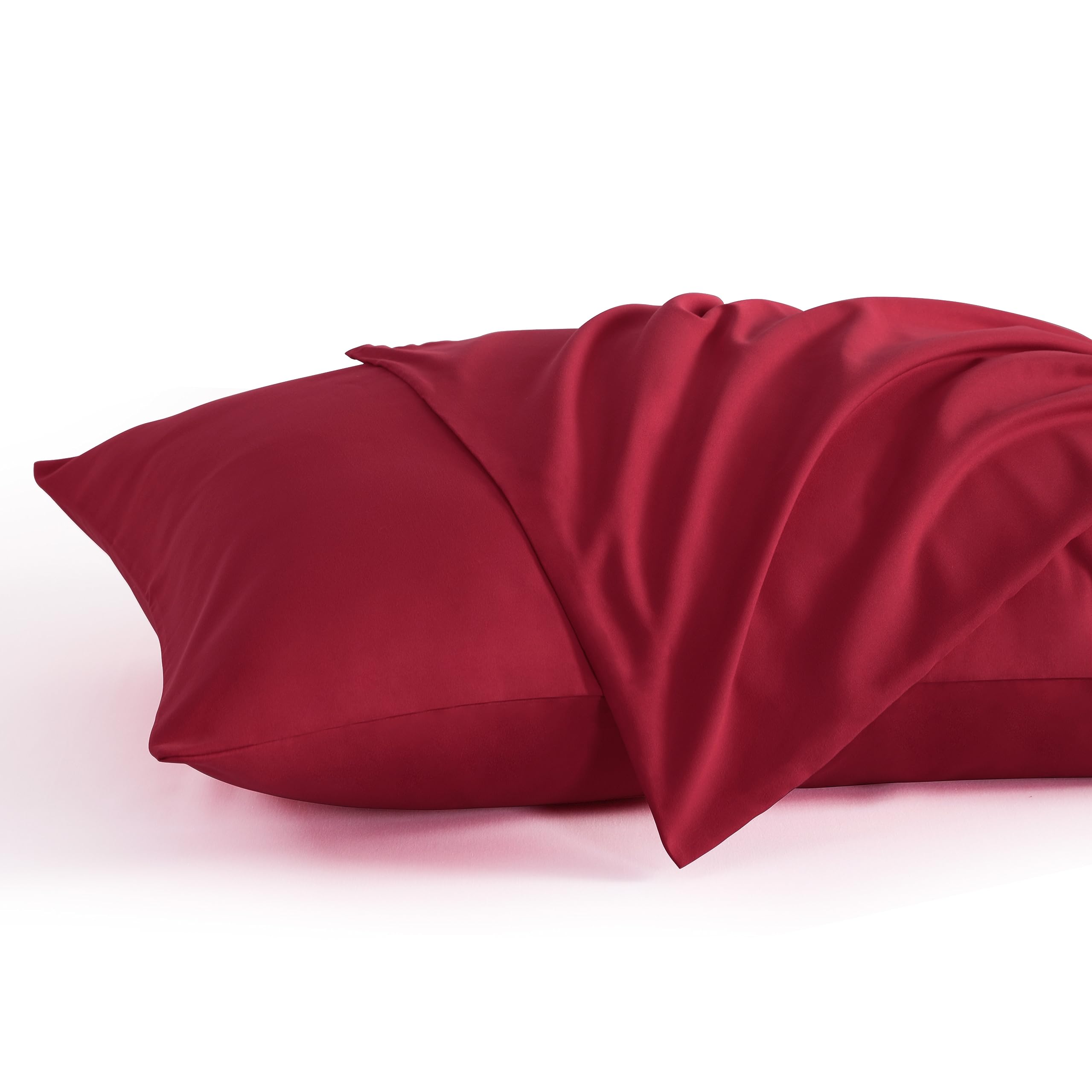 Ntbay King Pillow Cases Set Of 2, 2 Pack Brushed Microfiber 20X40 Pillow Cases, Soft, Wrinkle, Fade, Stain Resistant Wine Red Pi