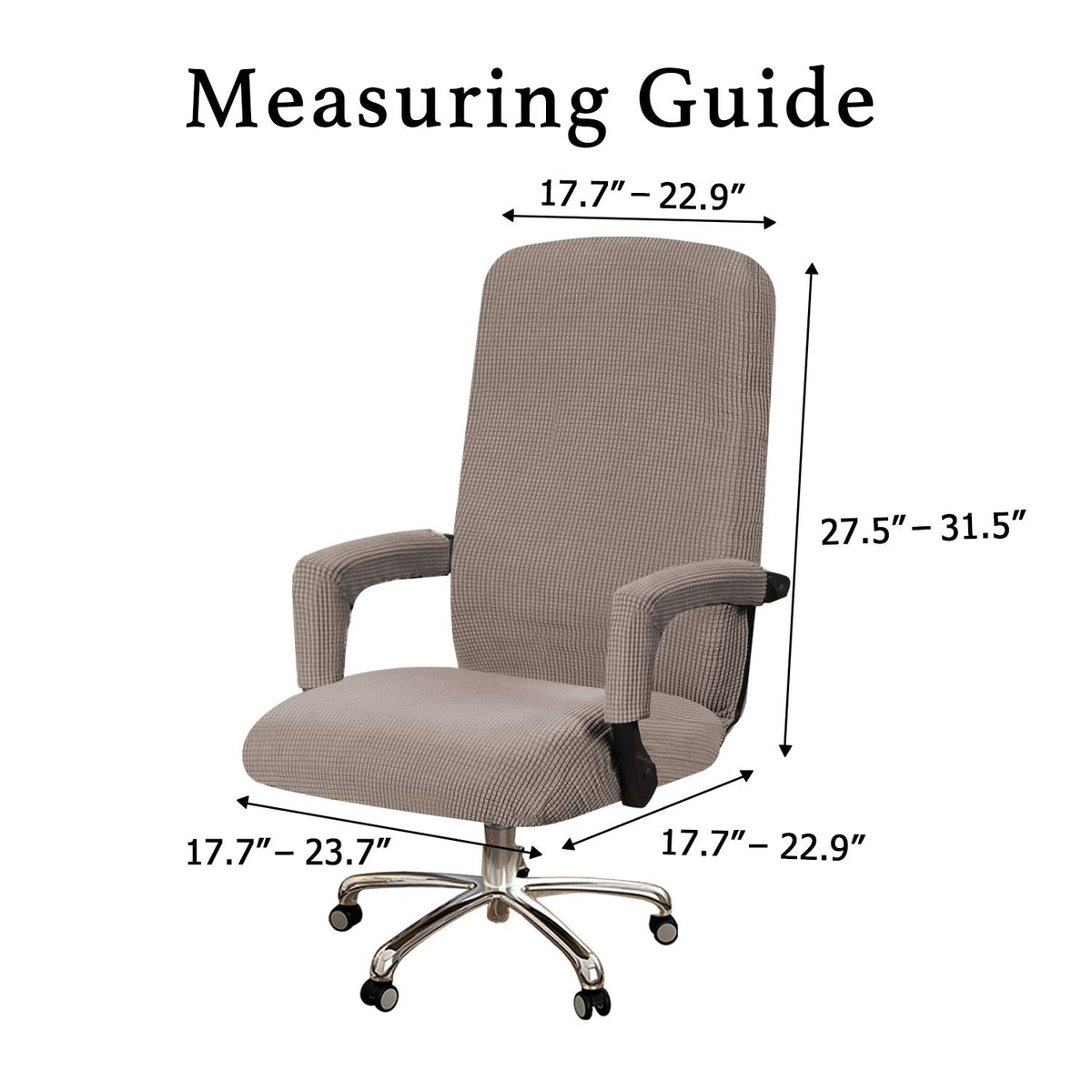 Turquoize Office Chair Cover Stretch Office Chair Covers With Arms Computer Chair Cover Universal Removable Rotating Boss Office Chair Slipcovers Desk Chair Cover For Dogs Cats Pets, Taupe