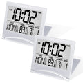 Betus Digital Travel Alarm Clock - Foldable Calendar Temperature Timer LCD Clock with Snooze Mode - Large Number Display, Batter