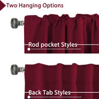 H.Versailtex Blackout Curtains Thermal Insulated Window Treatment Panels Room Darkening Blackout Drapes For Living Room Back Tab/Rod Pocket Bedroom Draperies, 52 X 54 Inch, Burgundy Red, 2 Panels