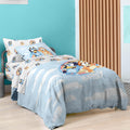 Saturday Park Bluey And Bingo Rainbow Clouds Full Bed Set - 7 Piece 100% Organic Cotton Bedding With Duvet Cover And Sheets - Go