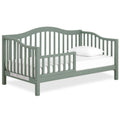 Dream On Me Austin Toddler Day Bed with Rails in Meadow Green, Low to Floor Toddler Day Bed, Greenguard Gold & Baby Safety Allia