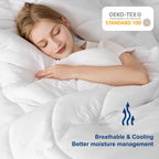 Meelus Lightweight Comforter Cooling Duvet Insert White, All Season Breathable California King Duvet, Soft Microfiber Summer Coo