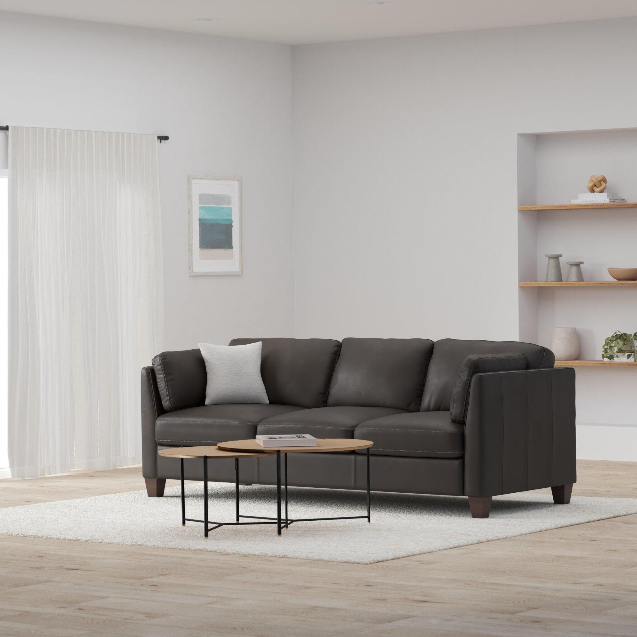 Acme Matias Leather Sofa in Chocolate