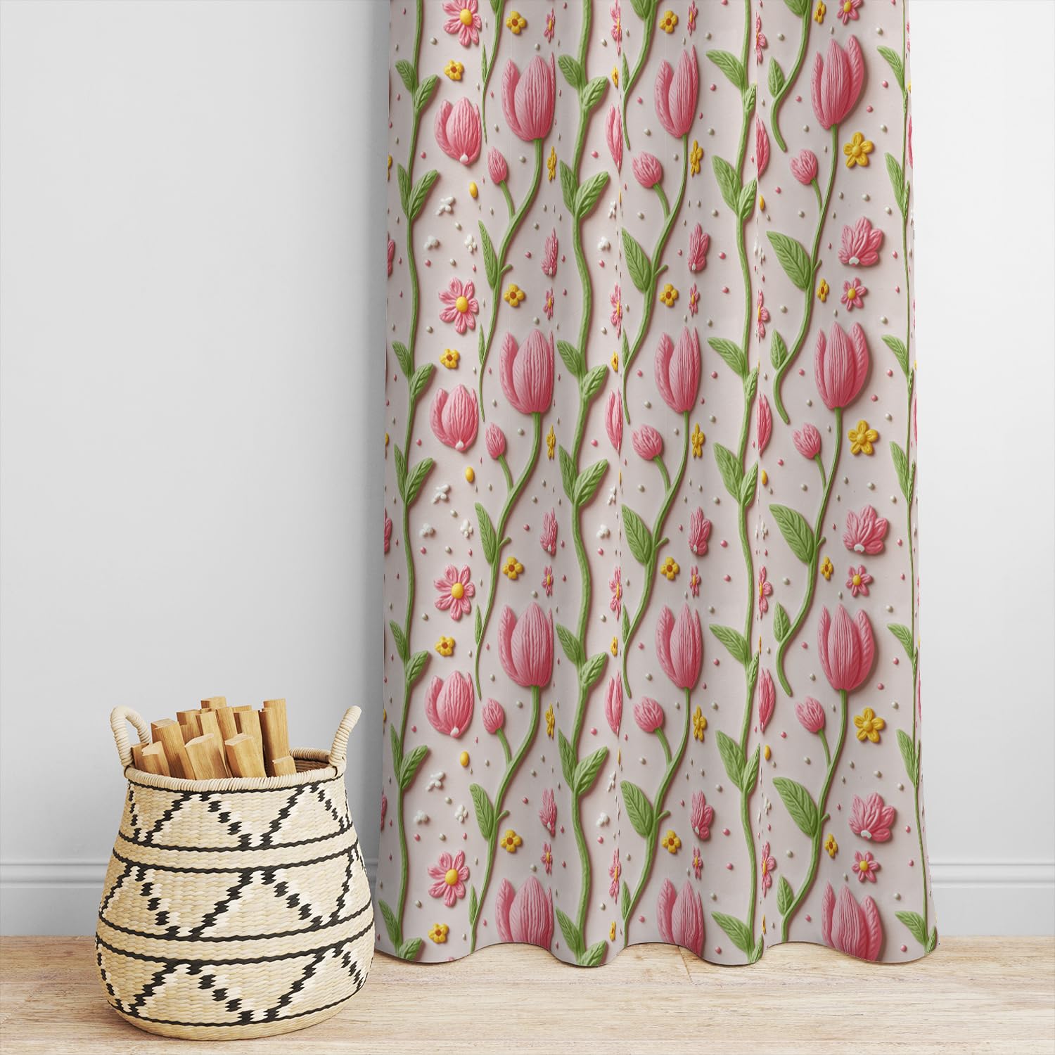 Decomizer 7D Super Soft Brushed Microfiber Cotton Door Curtains,48X84(Inches) 7 Feet,Living Room,Grommet Curtain Panel,Pack Of 2