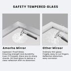 Amorho 24X32 Inch Bathroom Mirror Silver, Thick Metal Framed Wall Mirrors For Over Sink, Brushed Nickel Mirror Perfect For Bedro