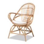 Baxton Studio Jayden Chairs, White/Natural Brown