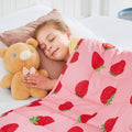 HOSUKKO Weighted Blanket - 2 lbs Pink Strawberry Heavy Blanket - Small Size Breathable Blanket(19 * 21 inches, 2 lbs)
