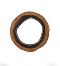 Benjara Wooden Wall Mirror with Grotto Circular Shape, Brown