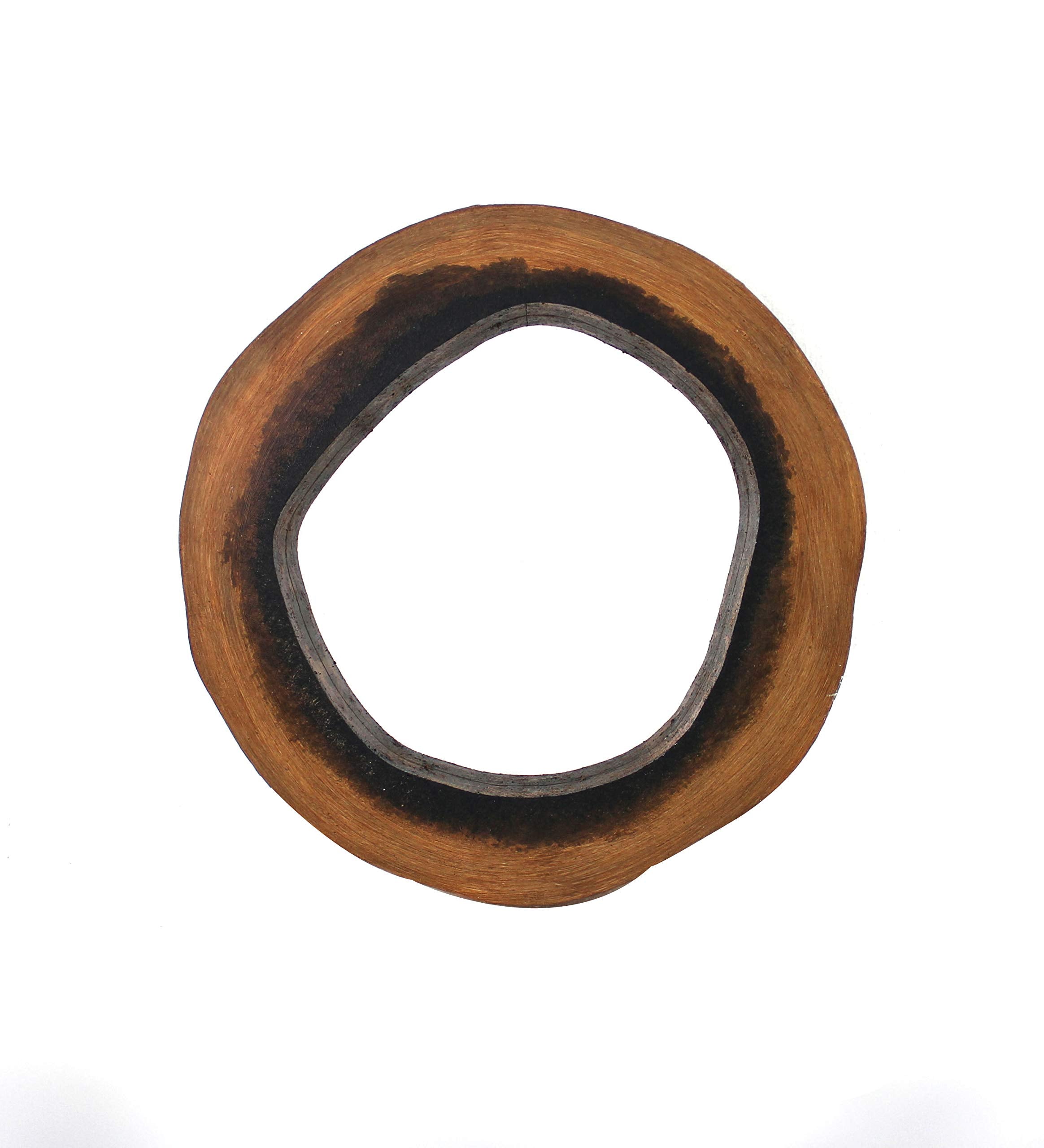 Benjara Wooden Wall Mirror with Grotto Circular Shape, Brown