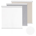 ChrisDowa Cordless 100% Blackout Roller Shade Thermal Insulated UV Protection with Striped Jacquard Fabric White Blackout Blinds