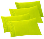 Elegant Comfort 4-Pack Solid Pillowcases 1500 Thread Count Egyptian Quality - Easy Care, Smooth Weave, Wrinkle And Stain Resistant, Easy Slip-On, 4-Piece Set, King Pillowcase, Lime