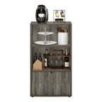 Furinno Jaya Kitchen Storage Shelf with Cabinet, French Oak Grey