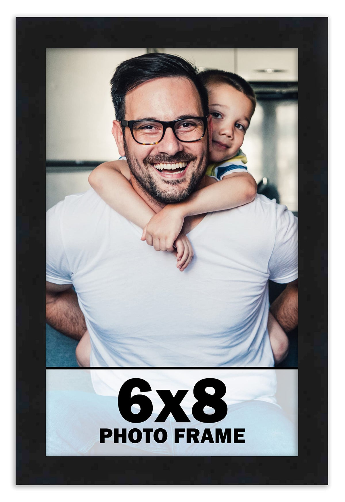 6x8 Frame Black Picture Frame  Complete Modern Photo Frame Includes UV Acrylic Shatter Guard Front, Acid Free Foam Backing Boar