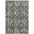 HomeRoots 508943 6 x 9 ft. Ivory Charcoal Gray Blue Rust Gold & Brown Oriental Power Loom Stain Resistant Rectangle Area Rug
