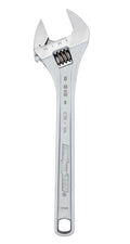 Adjustable Wrench, 15 in., Chrome, Plain