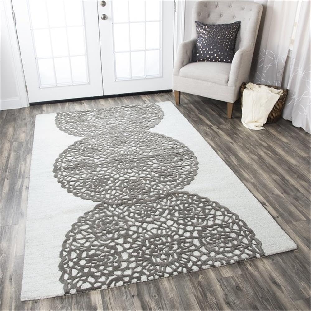 Rizzy Home Alora Decor Charming 5' X 8' Medallion Grey/Gray/Rust/Blue Hand-Tufted Area Rug