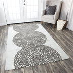 Rizzy Home Alora Decor Charming 5' X 8' Medallion Grey/Gray/Rust/Blue Hand-Tufted Area Rug