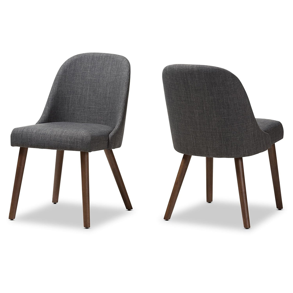 Baxton Studio Cody Midcentury Fabric Dining Chair, Dark Grey, 2/Set (1442Pc7942Ht)