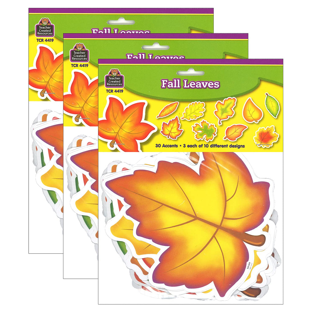Teacher Created Resources Fall Leaves Accents, 30 Per Pack, 3 Packs